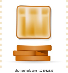 Toast Icons Top and Side View with White Background NO.1