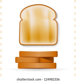 Toast Icons Top and Side View with White Background NO.2