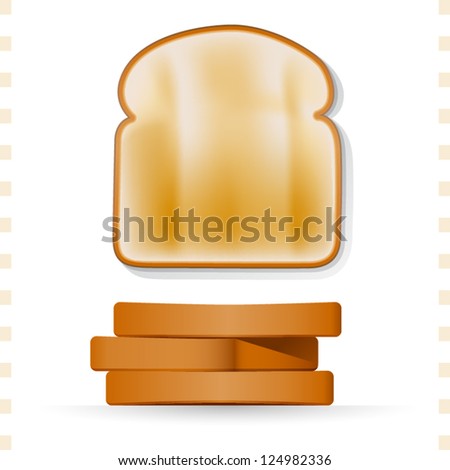 Toast Icons Top and Side View with White Background NO.2