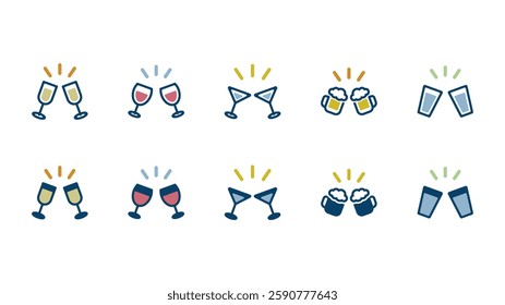 Toast Image Icon Illustration Set