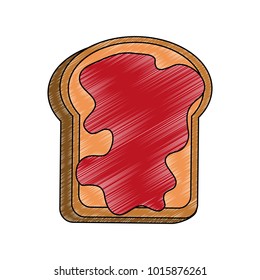 Toast with jam icon vector illustration graphic design