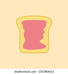 Toast with jam icon vector illustration graphic design