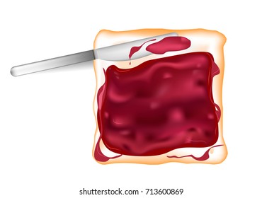 Toast with jam. Vector.