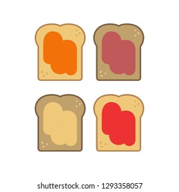 toast with jam vector icon