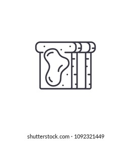 Toast linear icon concept. Toast line vector sign, symbol, illustration.
