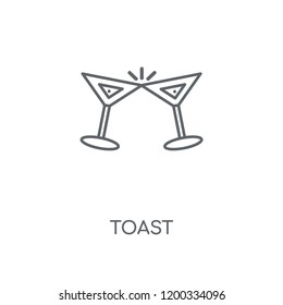 Toast linear icon. Toast concept stroke symbol design. Thin graphic elements vector illustration, outline pattern on a white background, eps 10.