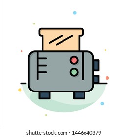 Toast, Toast Machine, Toaster Abstract Flat Color Icon Template