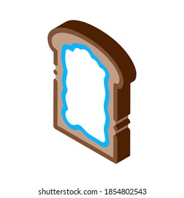 toast with mayonnaise icon vector. isometric toast with mayonnaise sign. color isolated symbol illustration