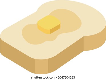 Toast with melted butter on top, Breakfast