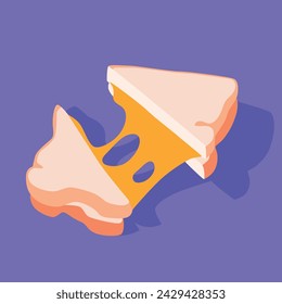 toast with melted cheese vector graphic design. toast with melted cheese vector illustration