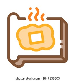 toast with melting butter icon vector. toast with melting butter sign. color contour symbol illustration