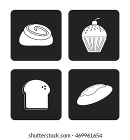 toast muffin cupcake bread bakery food shop icon. Isolated illustration. Vector graphic