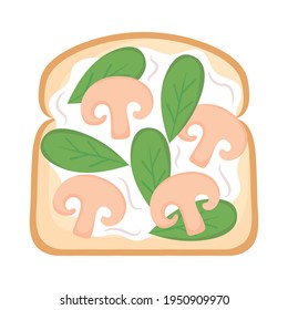 toast with mushrooms and basil