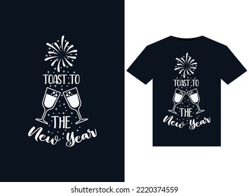 Toast To The New Year illustrations for print-ready T-Shirts design