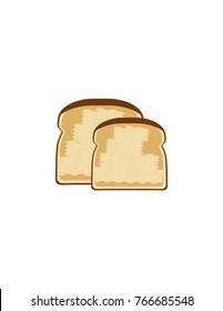 Toast on a white background