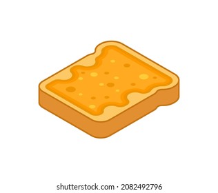 Toast with orange jam isolated. Food vector illustration