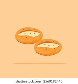 Toast roll with jam. Whole wheat bread for breakfast, for posters and web icons