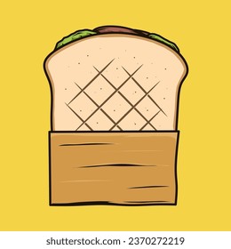 toast sandwich with beef illustration