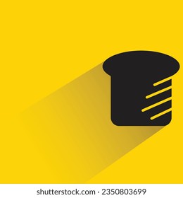 toast with shadow on yellow background