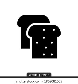 Toast Silhouette icon vector, illustration logo template in trendy style. Suitable for many purposes.
