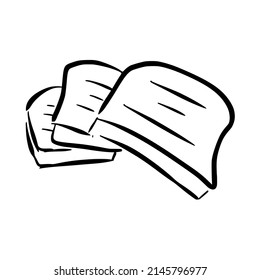 toast sketch in vintage black line illustration style for restaurant cafe menu