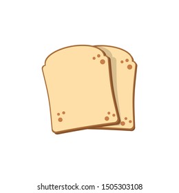 toast slice bread color icon in flat, vector illustration