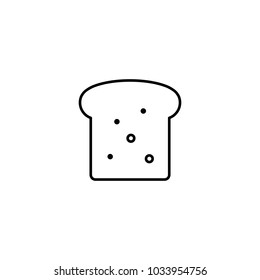 toast slice of bread icon line black on white background