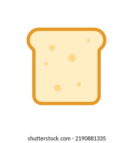 Toast slice icon clipart vector illustration. Simple slice of toast bread sign flat vector design. Toast bread icon isolated on white background. Toast cartoon clipart