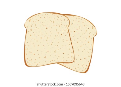 Toast slices. Vector illustration. Bakery food. Snack and breakfast.