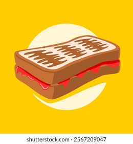 Toast With Strawberry Jam Vector Art