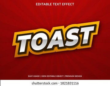 toast text effect template with bold and sans style use for logo and business brand