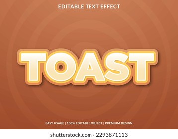 plantilla de efecto de texto tostada logotipo comercial y vector modificable por marca