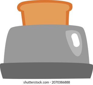 Toast in toaster, illustration, vector, on a white background.