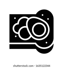 Toast vector, fast food related solid style icon
