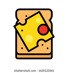 Toast vector, fast food related flat style icon