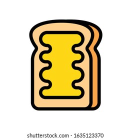 Toast vector, fast food related flat style icon
