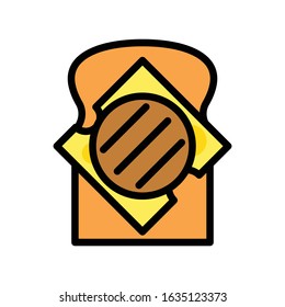 Toast vector, fast food related flat style icon