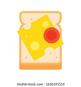 Toast vector, fast food related flat style icon