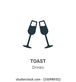 Toast vector icon on white background. Flat vector toast icon symbol sign from modern drinks collection for mobile concept and web apps design.