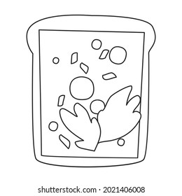 Toast vector icon.Outline vector icon isolated on white background toast.