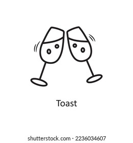 Toast vector outline Icon Design illustration. Christmas Symbol on White background EPS 10 File