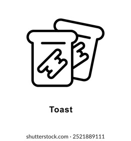 Toast vector  Outline icon style illustration. Symbol on White background EPS 10 File
