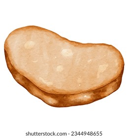 toast in a watercolor-style drawing