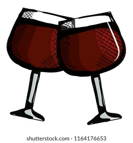 toast with wine glasses