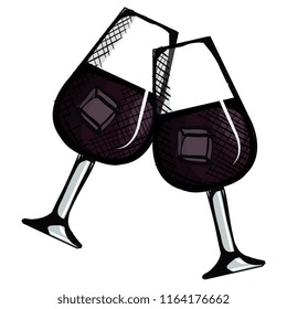 toast with wine glasses