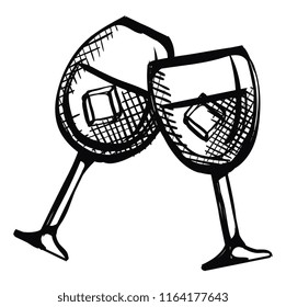 toast with wine glasses