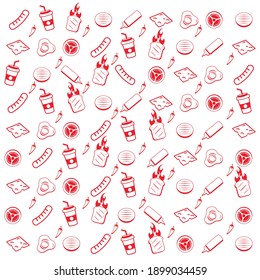 Toast Wrap, Chili pattern background in flat designs
