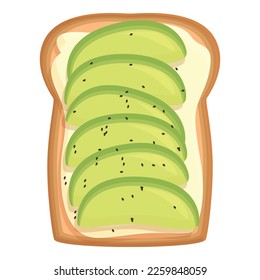 Toasted avocado icon cartoon vector. Bread toast. Slice food