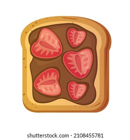 Toasted Brot mit Beeren.Vektorgrafik von Speisen im Cartoon-Stil.