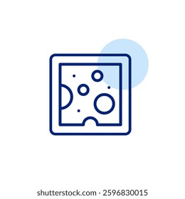 Toasted bread with cheese. Classic breakfast or snack. Pixel perfect, editable stroke vector icon